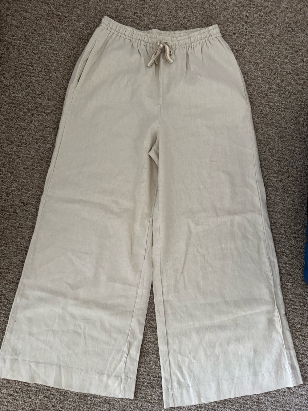Max Studio Wide Leg Linen Pants in Light Beige- Brand new- tags removed.